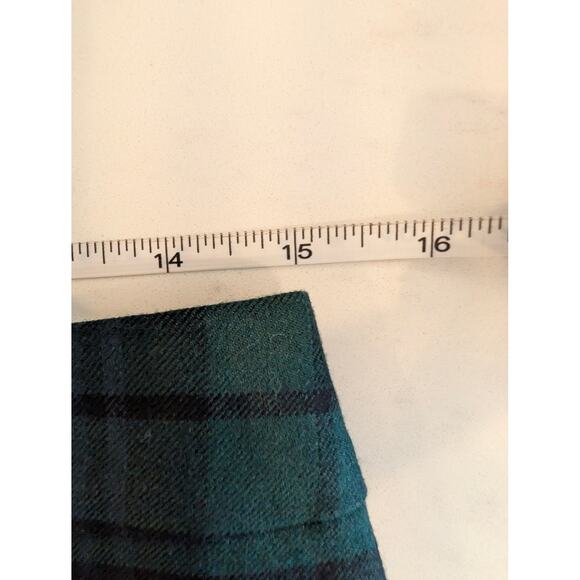J.Crew Blackwatch Plaid Wool Blend Pencil Skirt Green Blue Size 4 Classic Fit - Picture 5 of 7